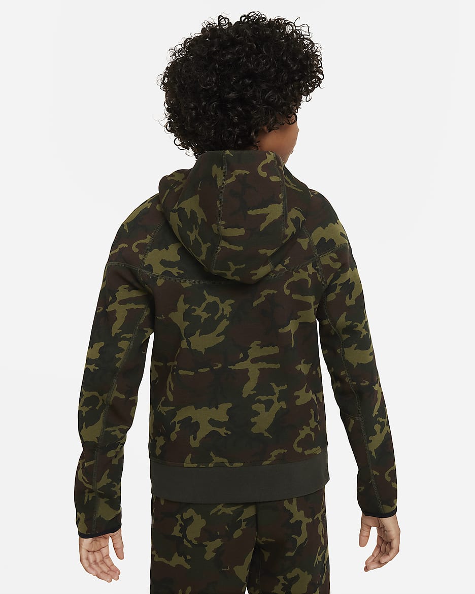 Nike Tech Fleece Big Kids Boys Camo Full Zip Hoodie